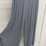 Thumbnail for Pantalon palazzo plissé bleu pâle