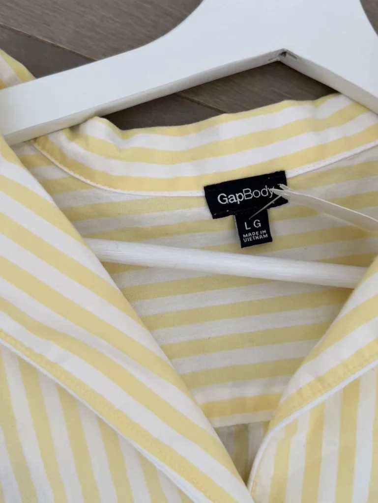 Image for Ensemble pyjama rayé jaune pâle