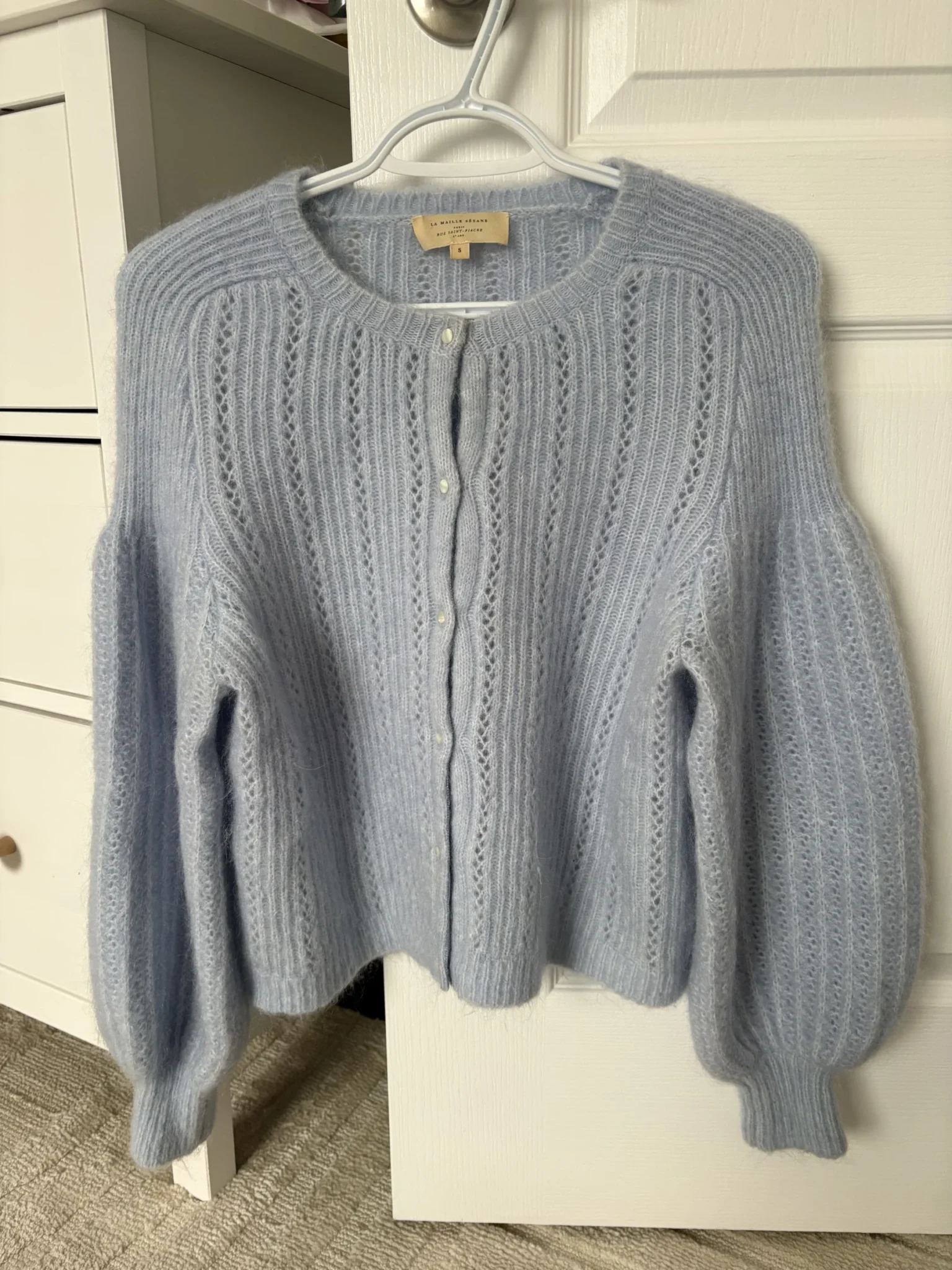 Featured image for Sézane blue cardigan