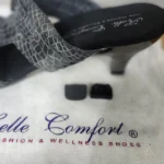Thumbnail for Helle Comfort, sandale/mule, métallique gris/noir. Courroie ajustable.
