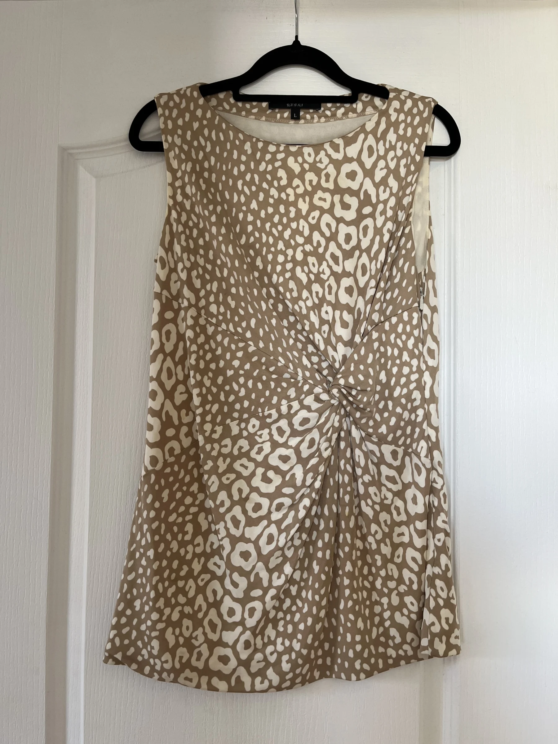 Top Gucci femme taille L léopard beige et blanc Gucci seconde main