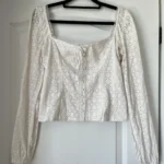 Featured thumbnail for Joie blouse with white embroidery size S
