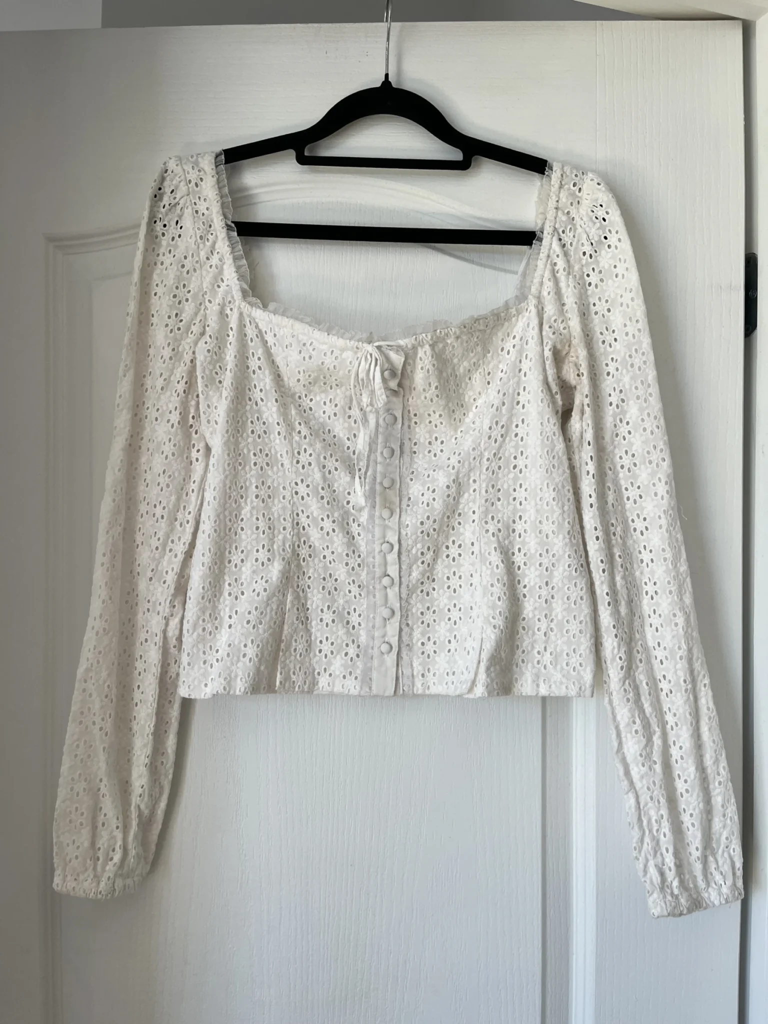 Featured image for Joie blouse with white embroidery size S