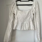 Thumbnail for Joie blouse with white embroidery size S
