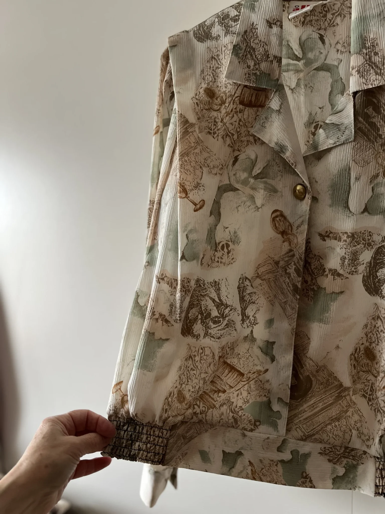 Image for Vintage pattern blouse, 2 tones - Alia
