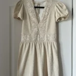 Thumbnail for Zara beige short jumpsuit with embroidery size L