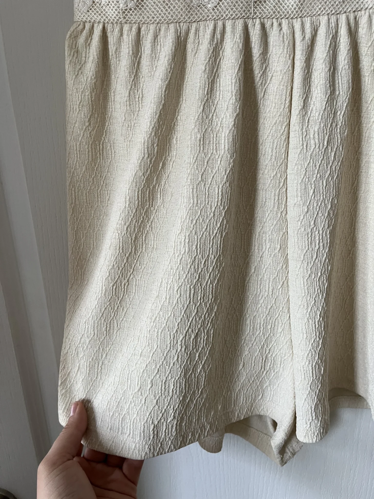 Image for Zara beige short jumpsuit with embroidery size L