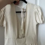 Thumbnail for Zara beige short jumpsuit with embroidery size L