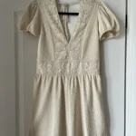 Thumbnail for Zara beige short jumpsuit with embroidery size L