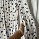 Thumbnail for Sézane long white skirt with blue floral pattern size 40
