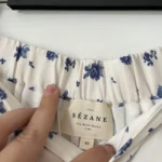 Thumbnail for Sézane long white skirt with blue floral pattern size 40