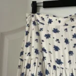 Thumbnail for Sézane long white skirt with blue floral pattern size 40