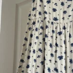 Thumbnail for Sézane long white skirt with blue floral pattern size 40