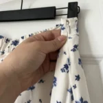 Thumbnail for Sézane long white skirt with blue floral pattern size 40