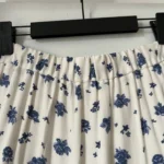 Thumbnail for Sézane long white skirt with blue floral pattern size 40