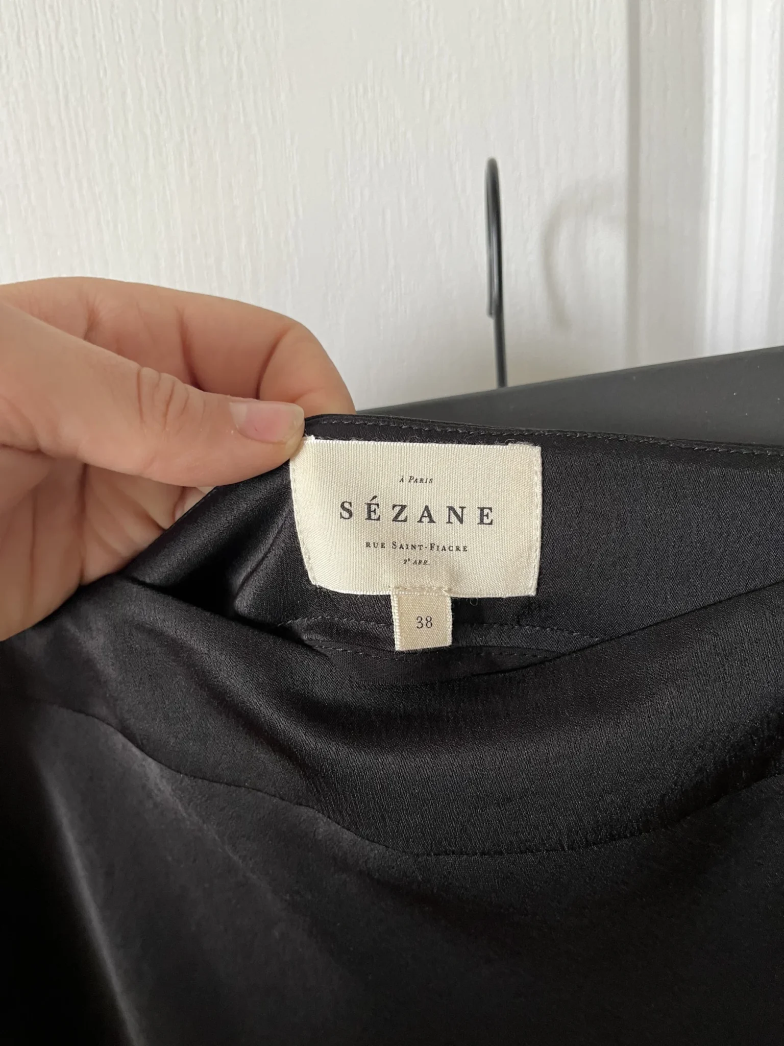 Image for Skirt Sézane model Sandy black satin size 38