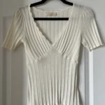 Thumbnail for Top maille Sézane modèle Chloé couleur écru en taille S