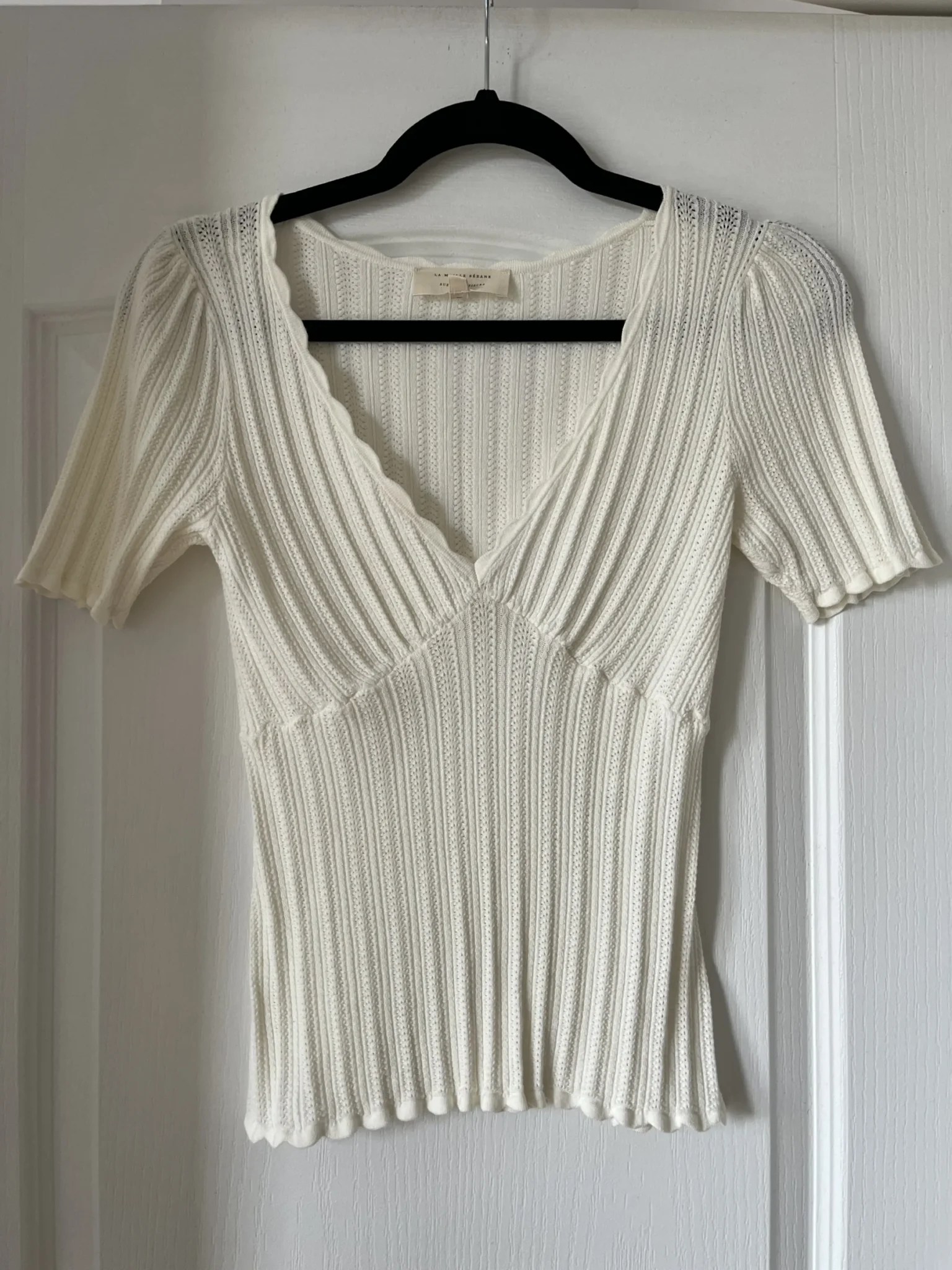 Image for Top maille Sézane modèle Chloé couleur écru en taille S