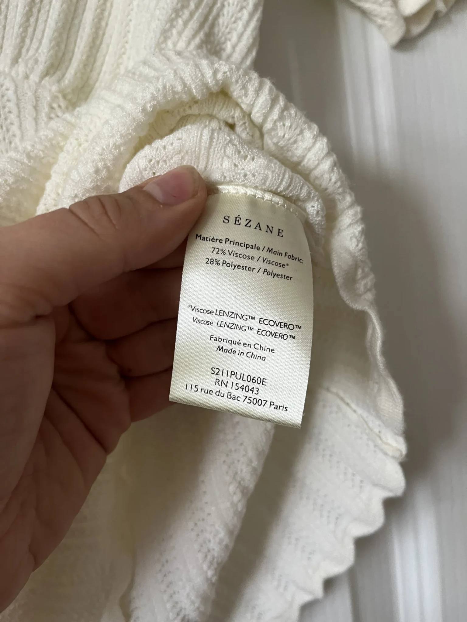 Image for Top maille Sézane modèle Chloé couleur écru en taille S
