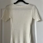 Thumbnail for Top maille Sézane modèle Chloé couleur écru en taille S
