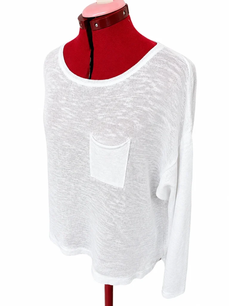 Image for Divided par H&M - Haut en maille légère avec poche Blanc - Taille Large
