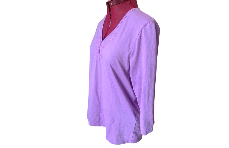 Image for Allison Daley | Haut Henley brodé pour femme - Taille Médium