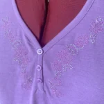 Thumbnail for Allison Daley | Haut Henley brodé pour femme - Taille Médium