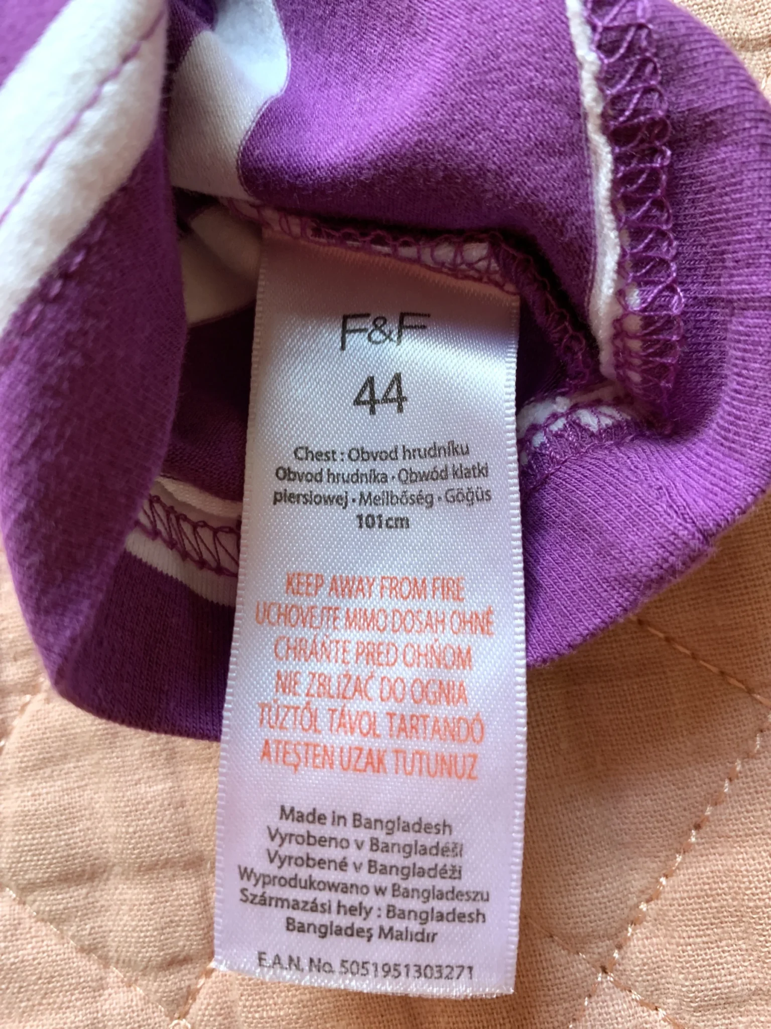 Image for F&F Blue - Haut à Rayures Violet et Blanc | F7F Blue - Taille 44
