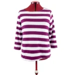 Featured thumbnail for Sahara Woman | Haut à Rayures Aubergine et Blanc - Taille 36