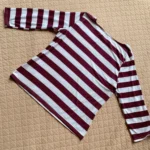 Thumbnail for Sahara Woman | Haut à Rayures Aubergine et Blanc - Taille 36