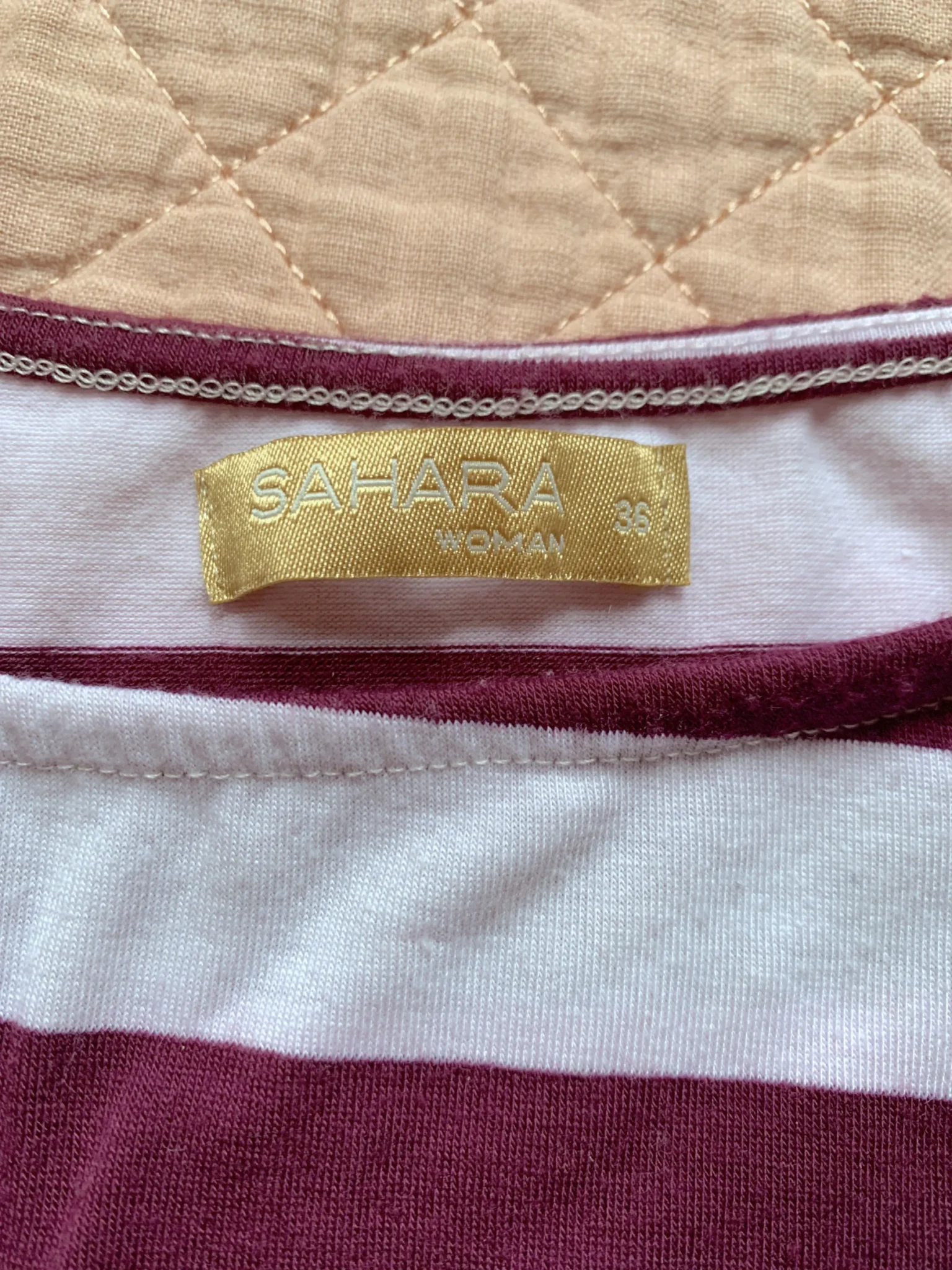 Image for Sahara Woman | Haut à Rayures Aubergine et Blanc - Taille 36