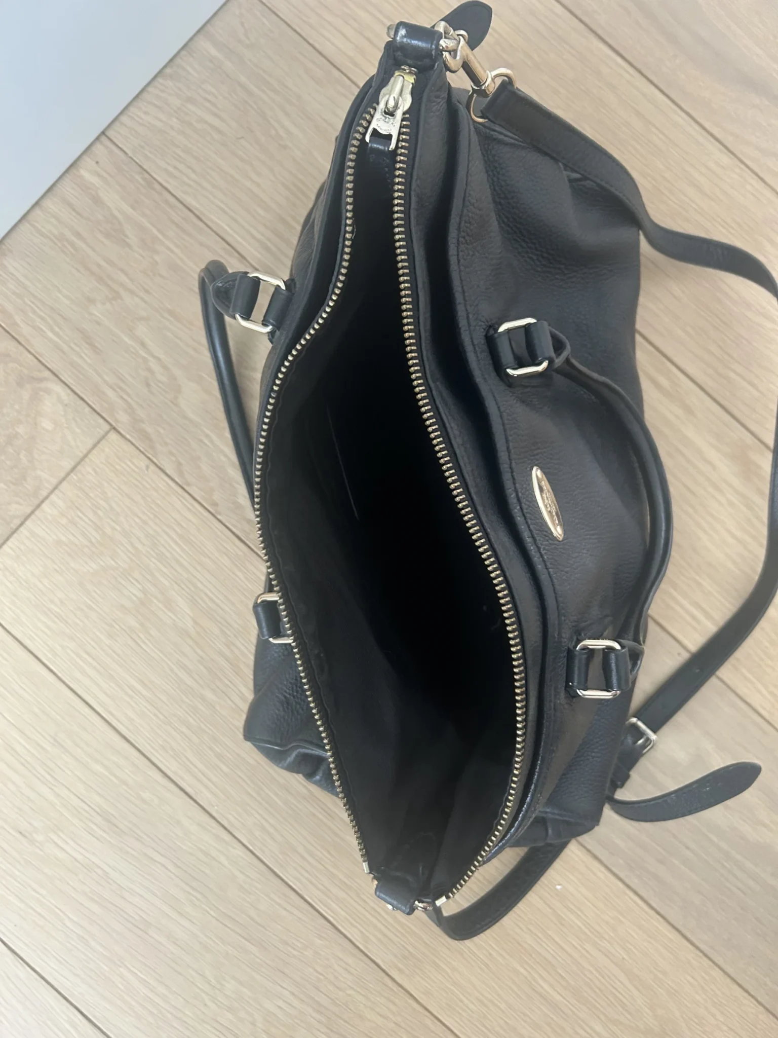 Image for Coach black leather handbag