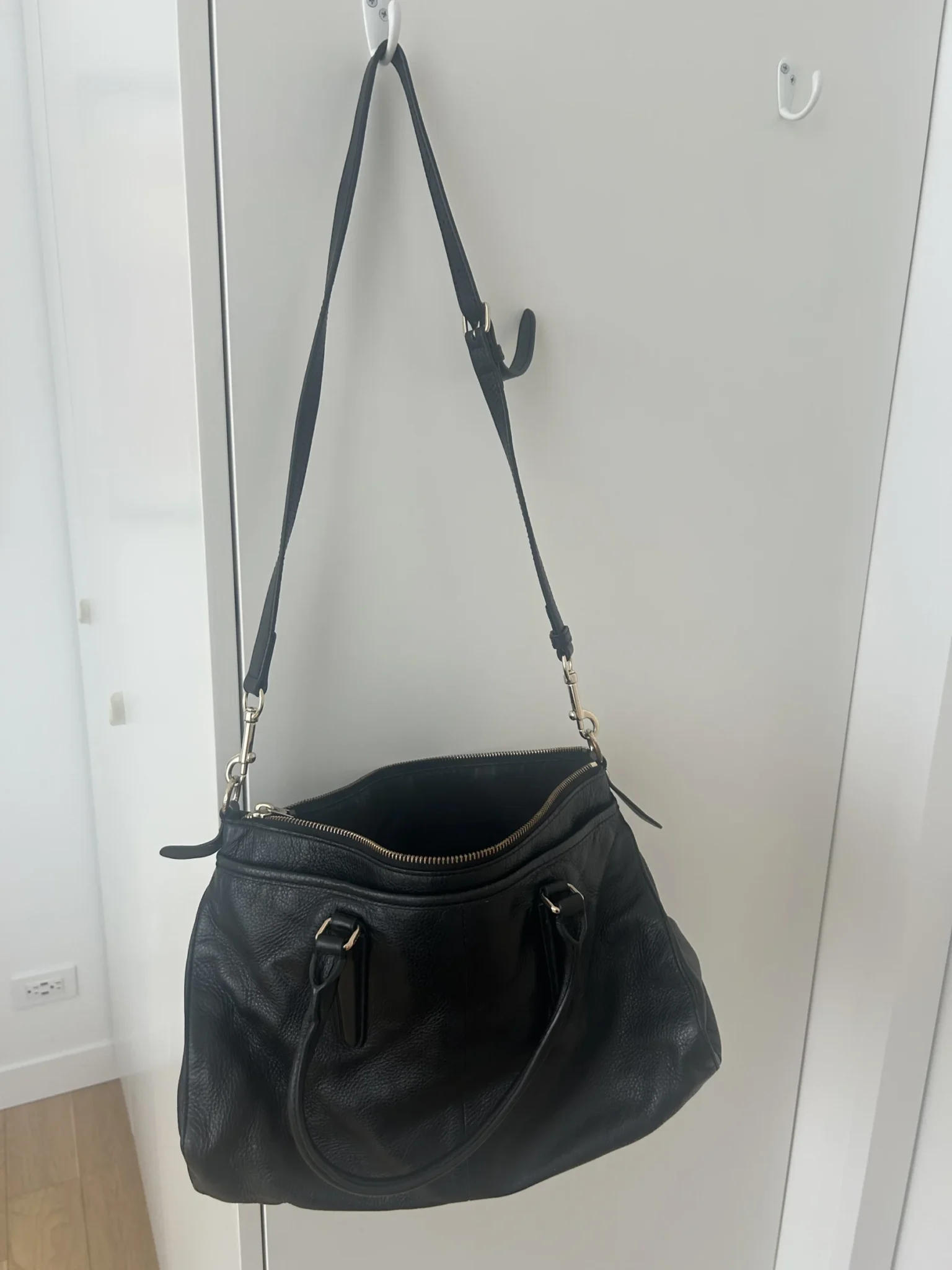 Image for Coach black leather handbag