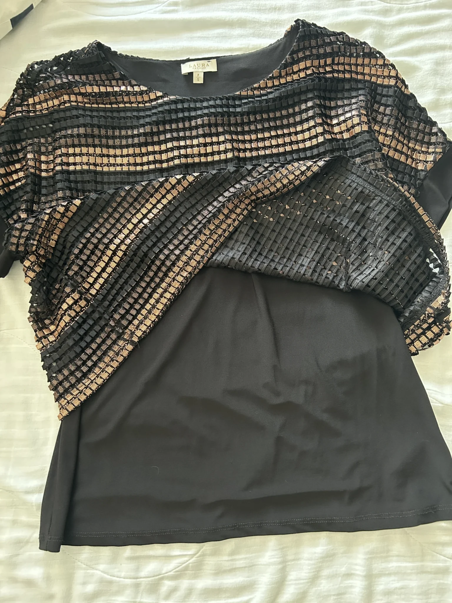 Image for Crochet striped top Laura Petites
