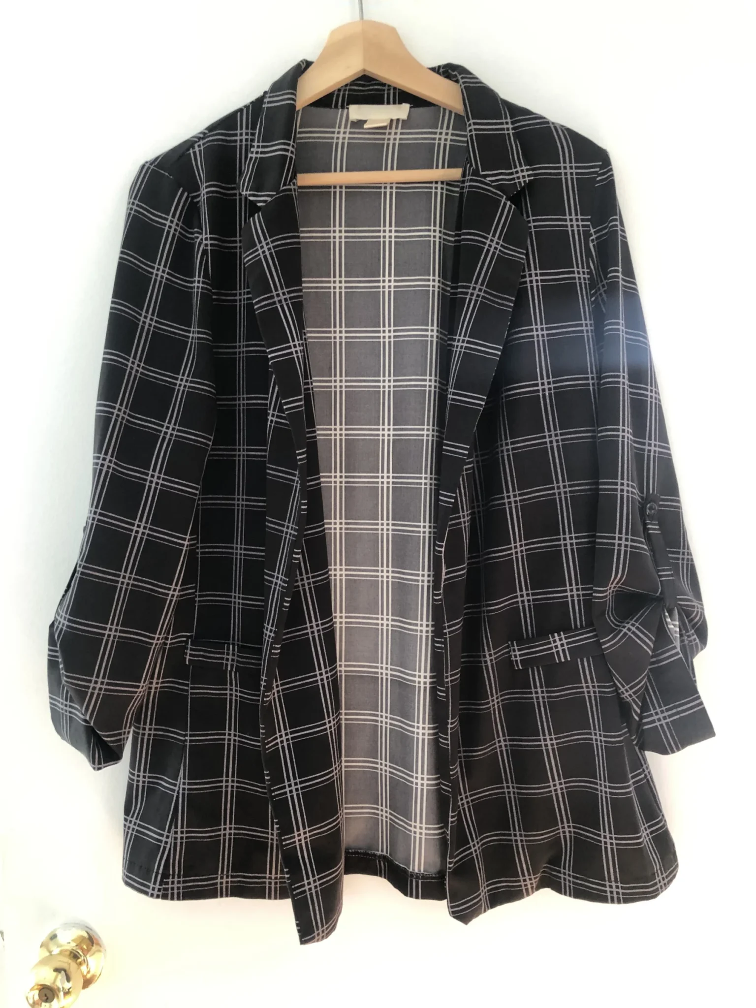 Featured image for Veste à carreaux très fine / blouse ouverte en taille S - Sirenes