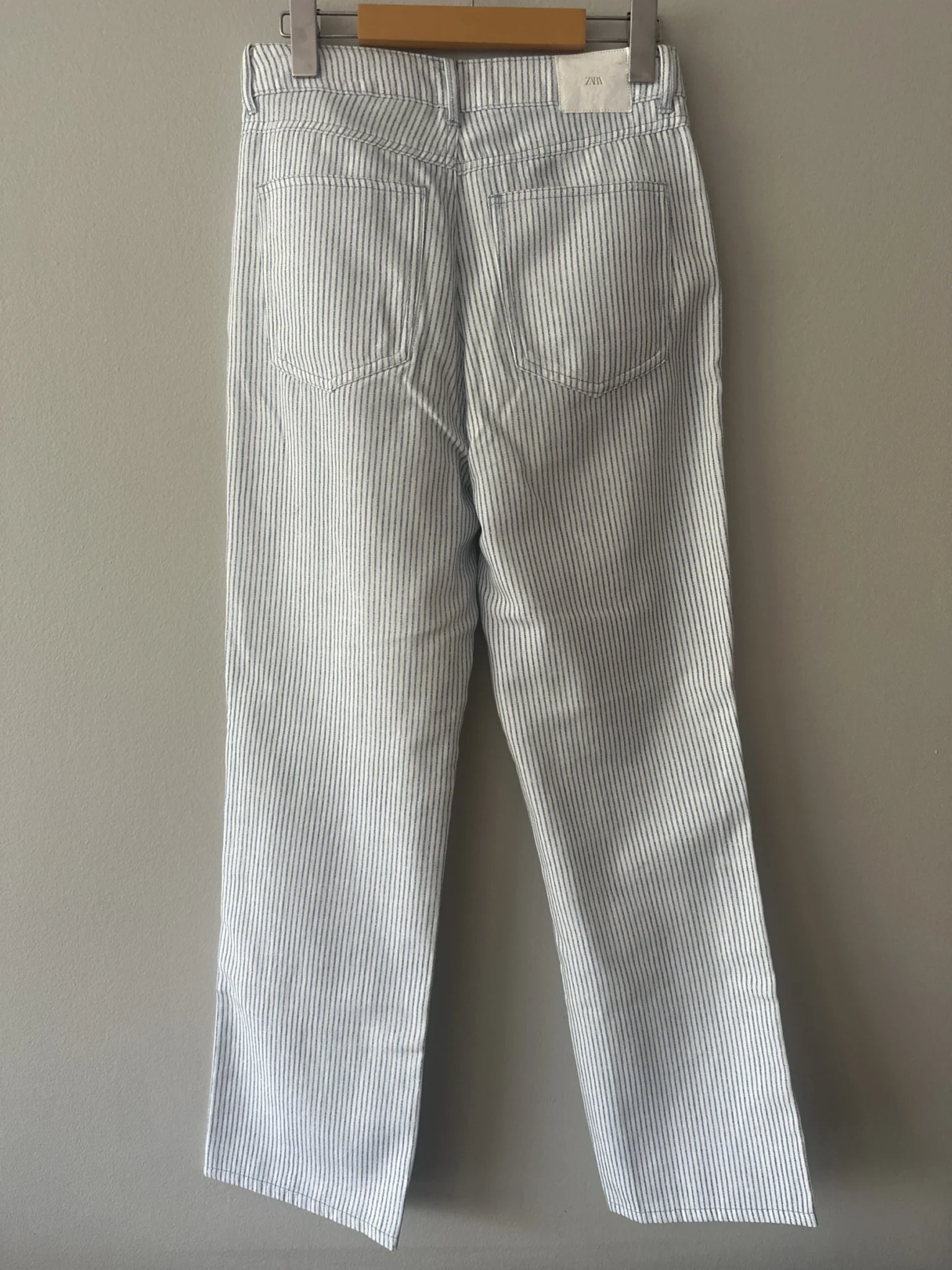 Image for Straight-leg striped trousers
