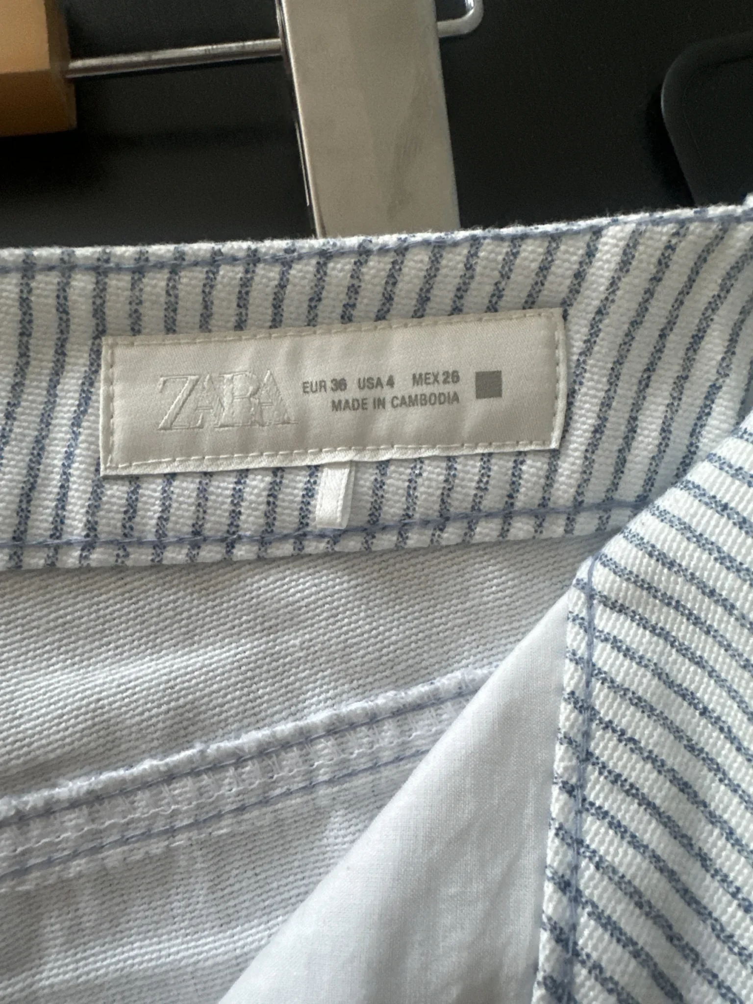 Image for Straight-leg striped trousers