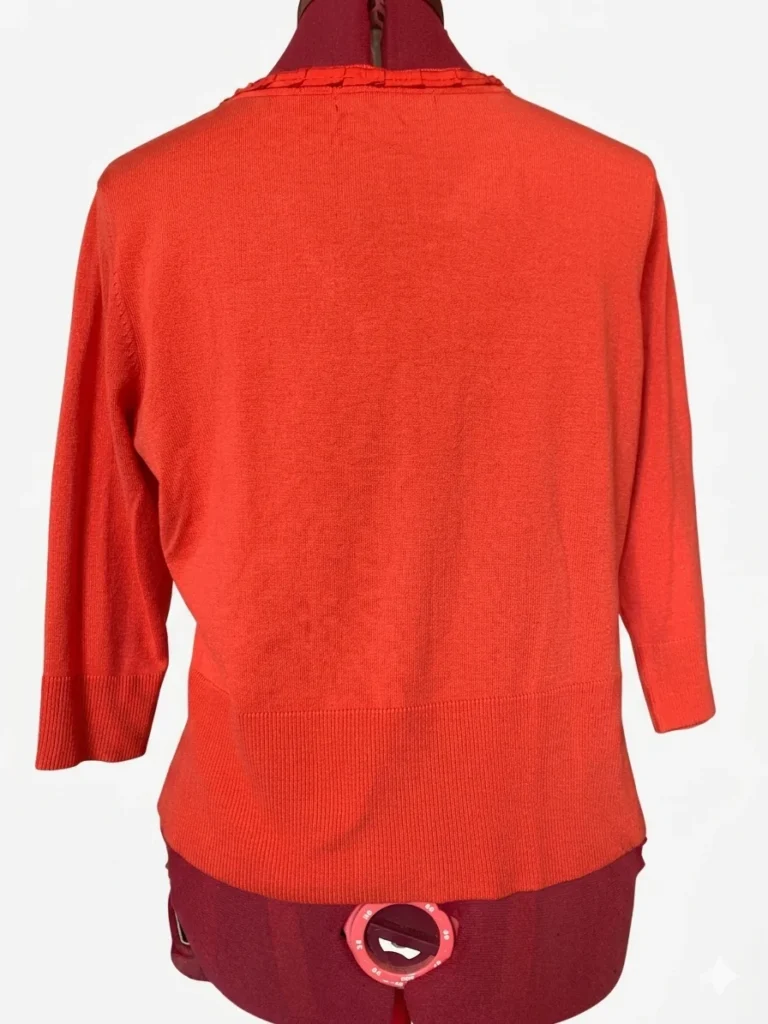 Image for JESSICA - Cardigan à Boutons Rouge-orangé  | Taille Petite G / L (16P)