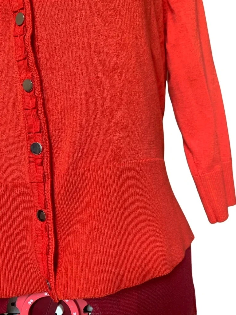Image for JESSICA - Cardigan à Boutons Rouge-orangé  | Taille Petite G / L (16P)