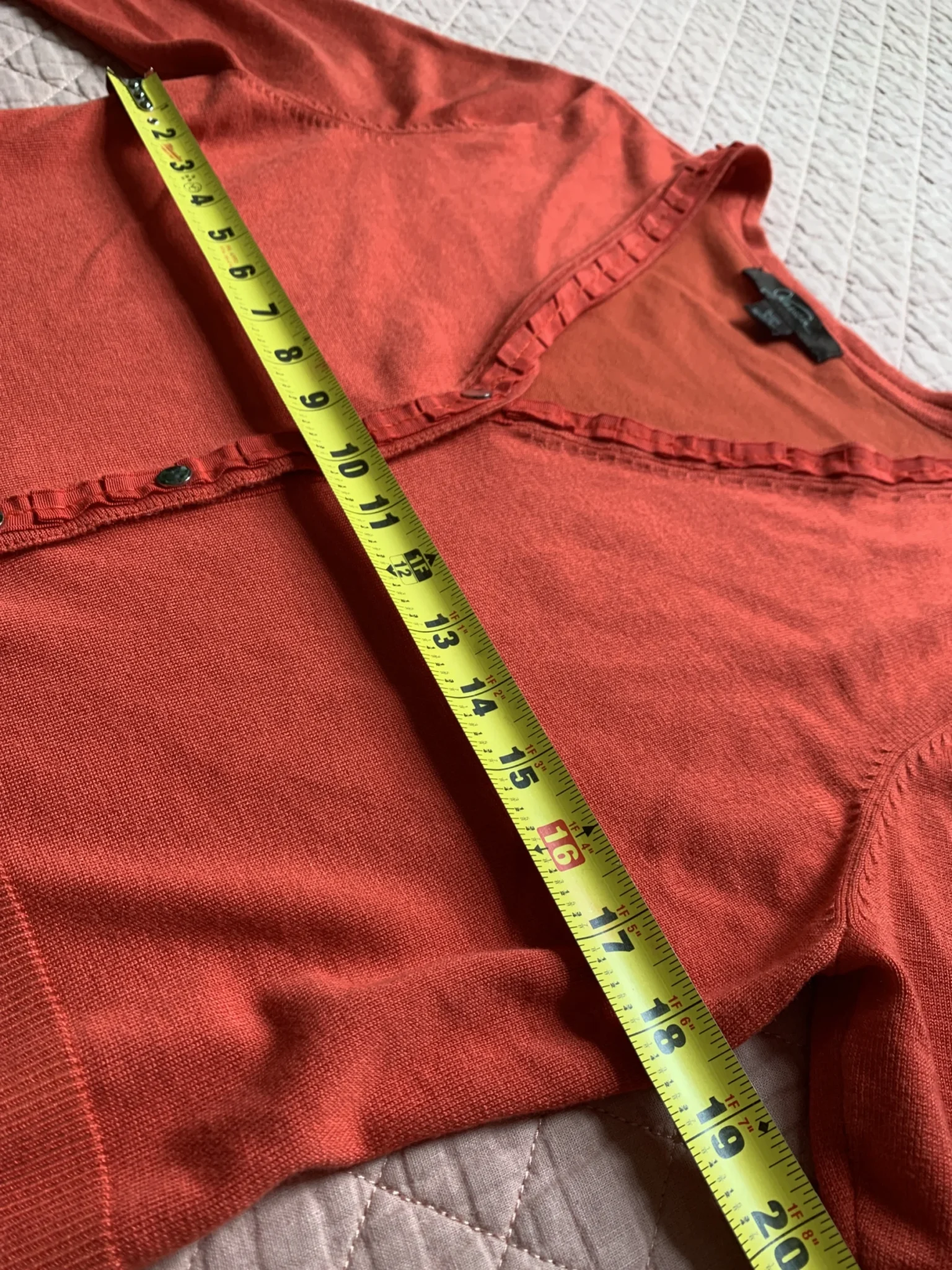 Image for JESSICA - Cardigan à Boutons Rouge-orangé  | Taille Petite G / L (16P)