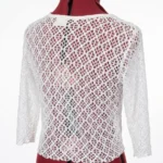 Thumbnail for VINTAGE - Veste en Dentelle Ajourée Blanche
