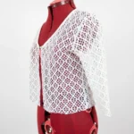 Thumbnail for VINTAGE - Veste en Dentelle Ajourée Blanche