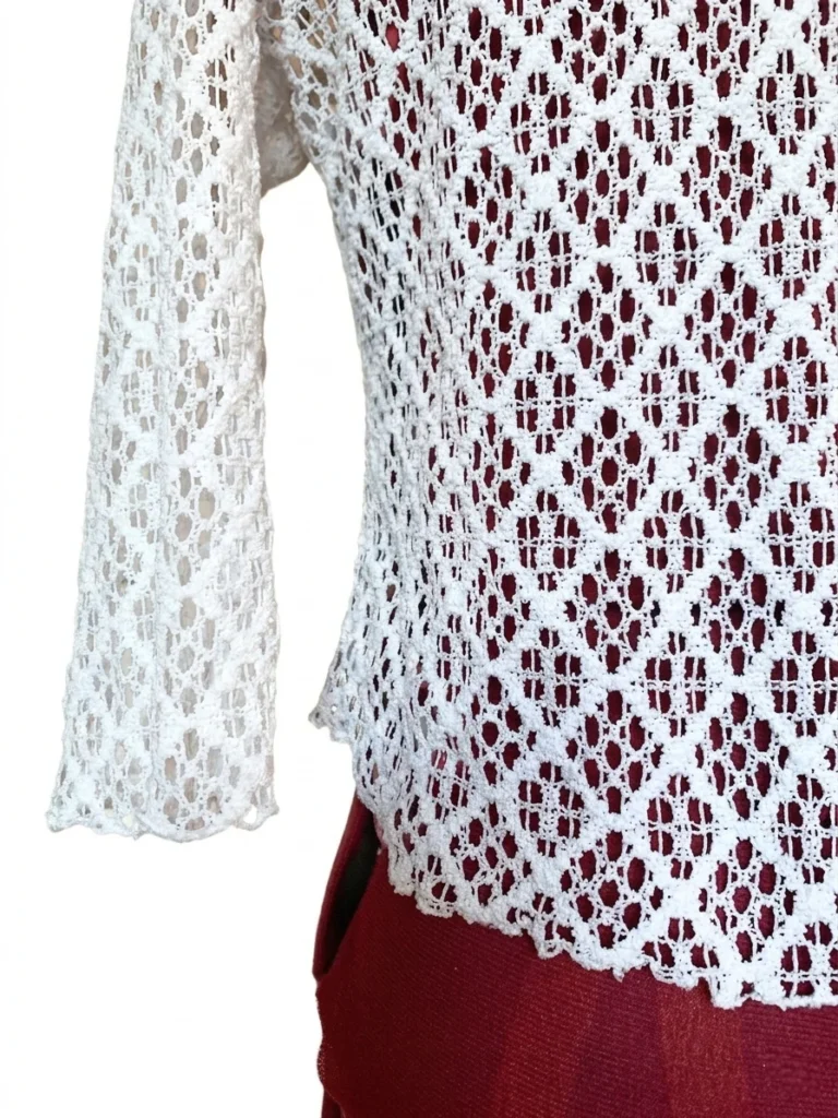 Image for VINTAGE - Veste en Dentelle Ajourée Blanche