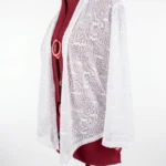 Thumbnail for VAMP | Cardigan Ouvert en Dentelle Blanche  | Taille M