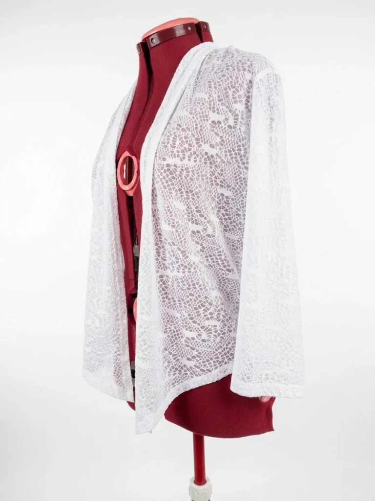 Image for VAMP | Cardigan Ouvert en Dentelle Blanche  | Taille M