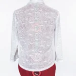 Thumbnail for VAMP | Cardigan Ouvert en Dentelle Blanche  | Taille M