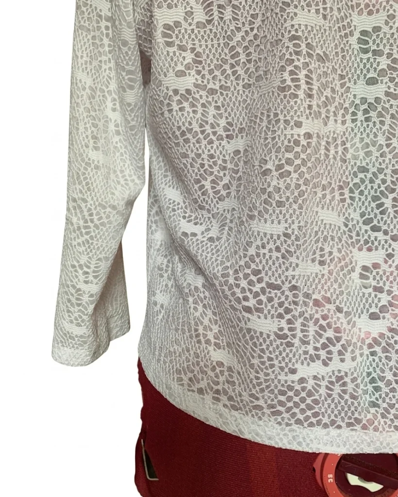 Image for VAMP | Cardigan Ouvert en Dentelle Blanche  | Taille M
