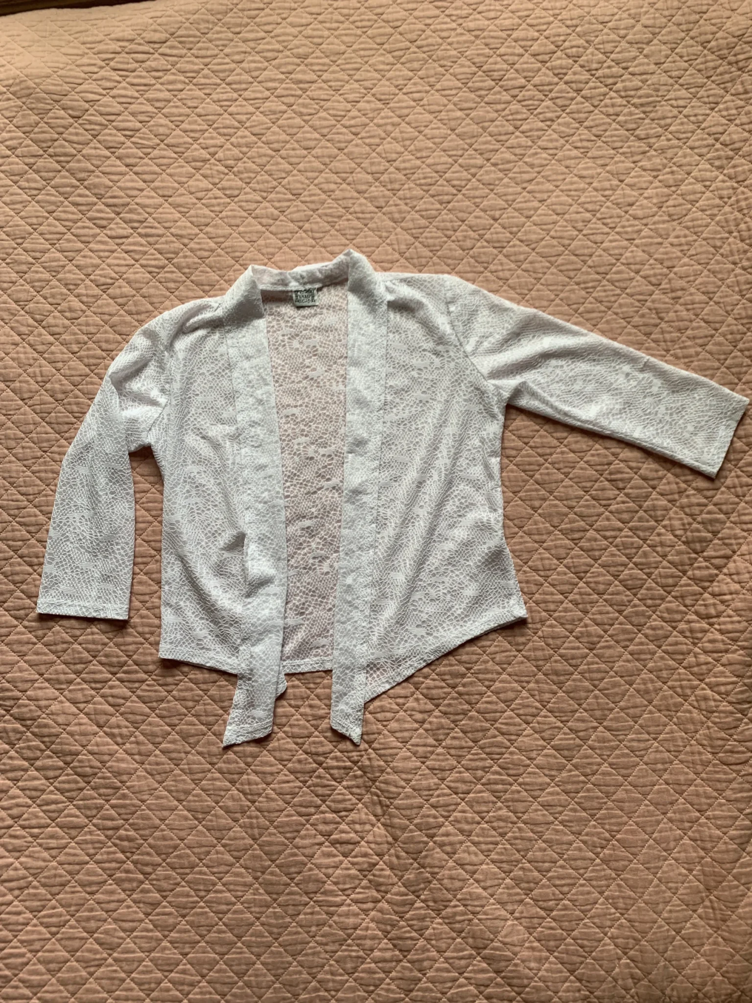 Image for VAMP | Cardigan Ouvert en Dentelle Blanche  | Taille M