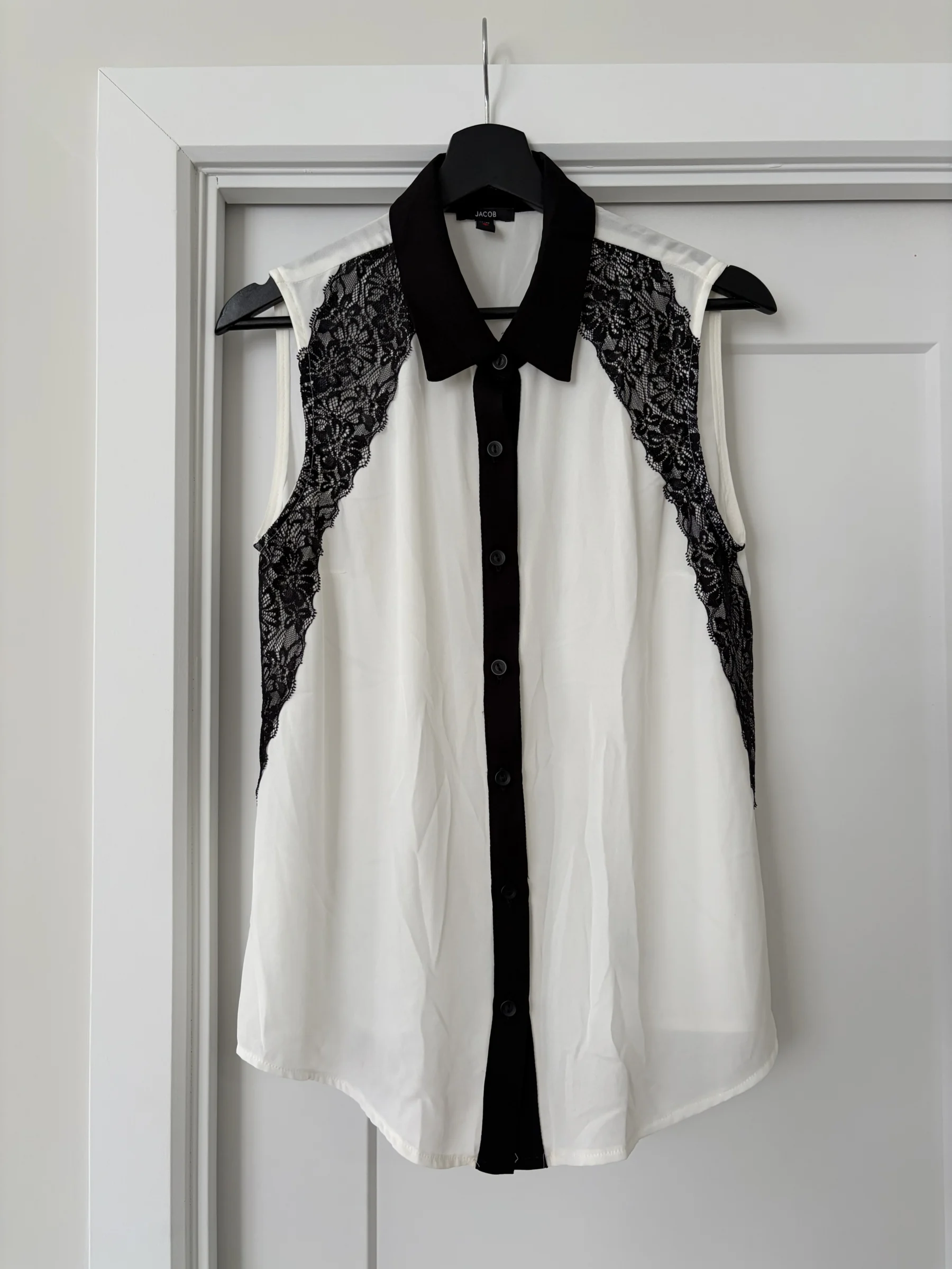 Blouse blanche avec détail dentelle Jacob seconde main