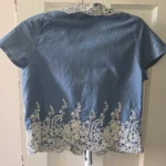 Thumbnail for Denim boho drawstring blouse